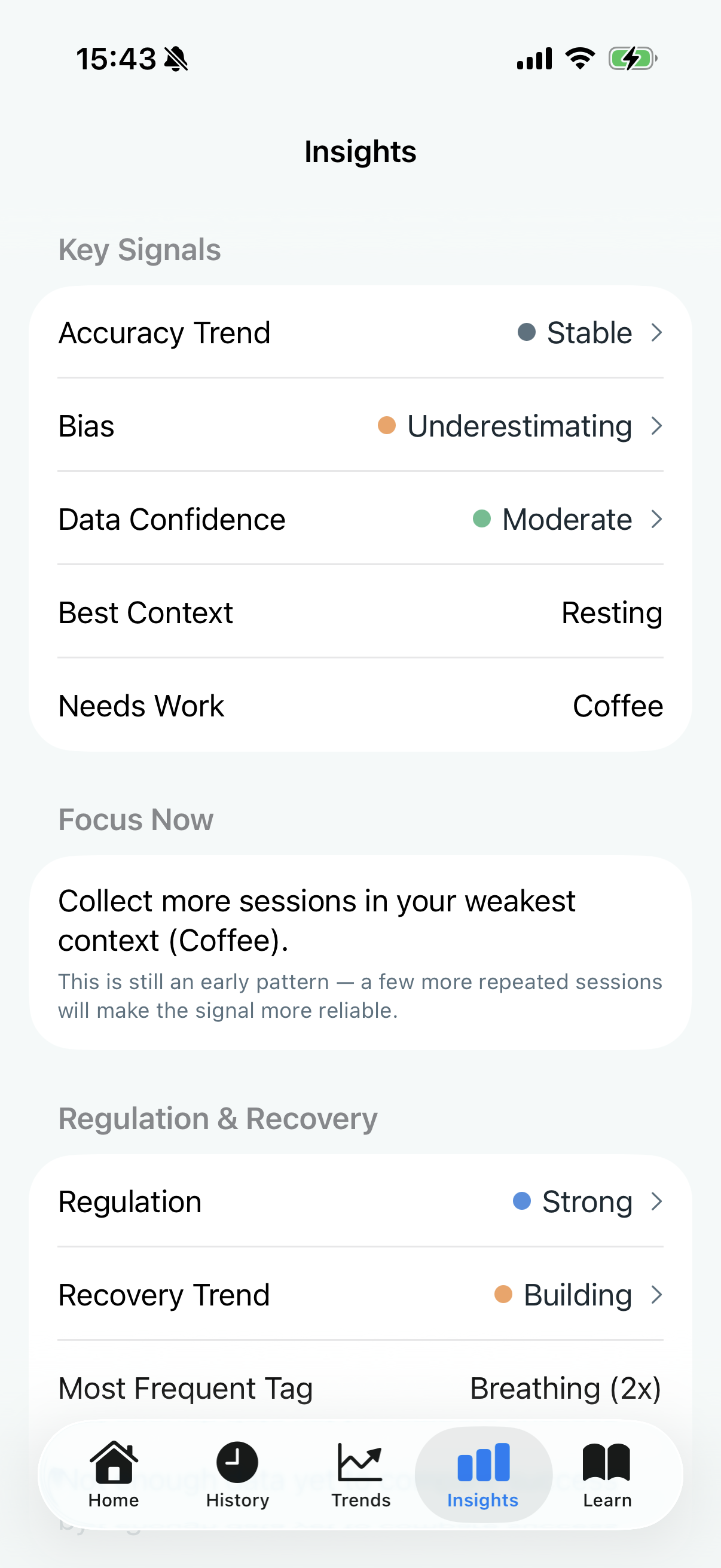 InteroHR insights screen